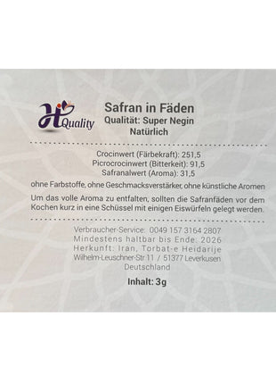 Premium Safran – Super Negin–3g Höchste Qualität aus dem Iran- Safran Kaufen7