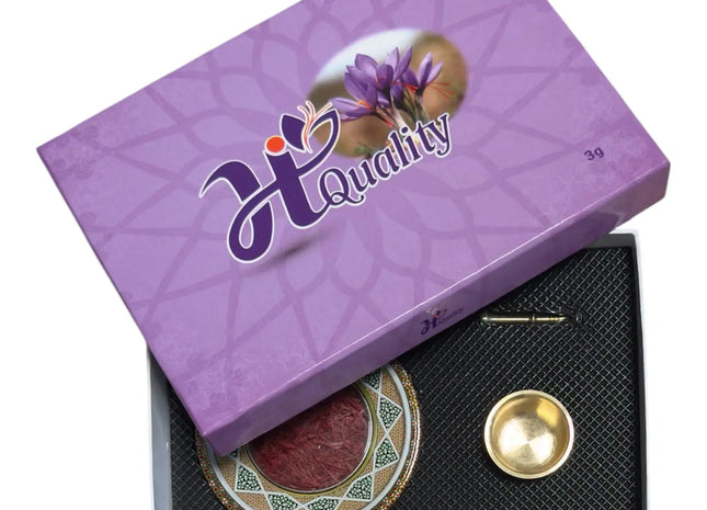 Premium Super Negin Safran 3g Geschenkbox mit gratis Safran-Mörser und Stößel - Hochwertige Safranfäden kaufen